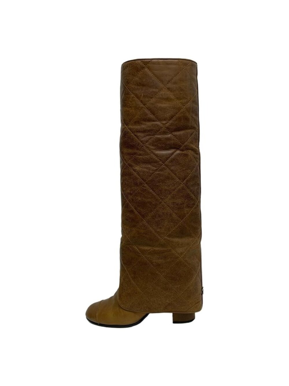 Chanel Long Boots Brown Leather